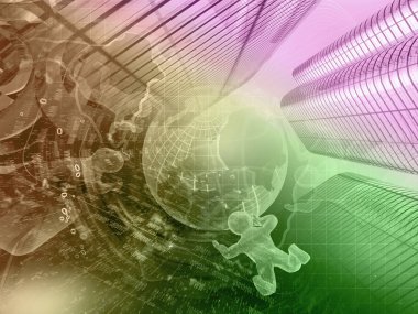 İş deneyimi ile dünya, adamın ve basamak.