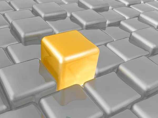 Yellow Grey Cubes Abstract Background Illustration — Stock Photo, Image