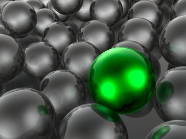 Arka plan, 3d çizim olarak yeşil ve gri Küre.