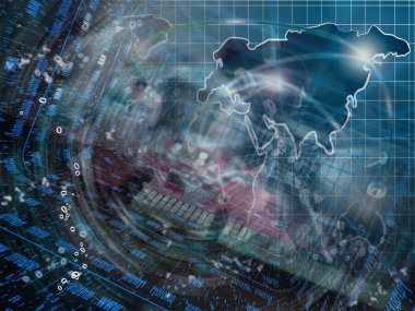 Arka dijital plan - basamak, harita ve aygıt.