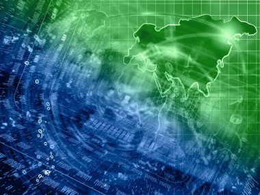 Arka dijital plan - basamak, harita ve aygıt.