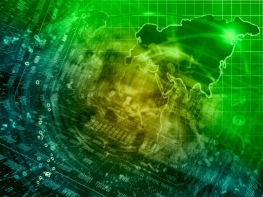 Arka dijital plan - basamak, harita ve aygıt.