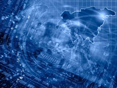 Arka dijital plan - basamak, harita ve aygıt.