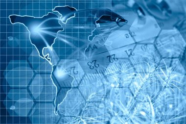 İş geçmişi ile posta buğday, harita ve kalem.