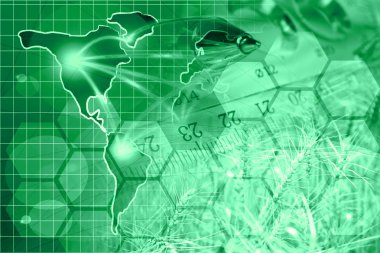 İş geçmişi ile posta buğday, harita ve kalem.