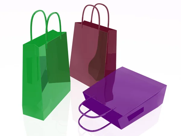 Shop Bags White Background Illustration — Stock Photo, Image