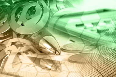 İş geçmişi posta işaretleri, grafik ve kalem.