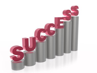 Merdiven, siyah arka plan, 3d çizim üzerindeki harfler.