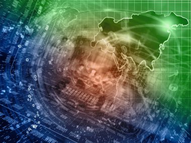 Arka dijital plan - basamak, harita ve aygıt.