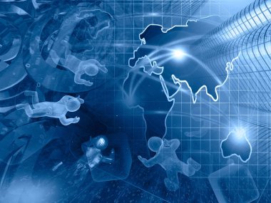 Posta işaretleri, bilgisayar arka plan mans ve harita.