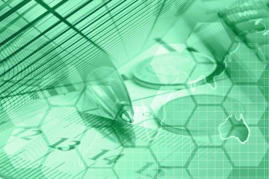 İş geçmişi grafik, para ve harita.