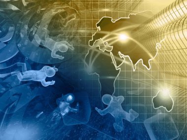 Posta işaretleri, bilgisayar arka plan mans ve harita.