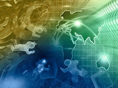 Posta işaretleri, bilgisayar arka plan mans ve harita.