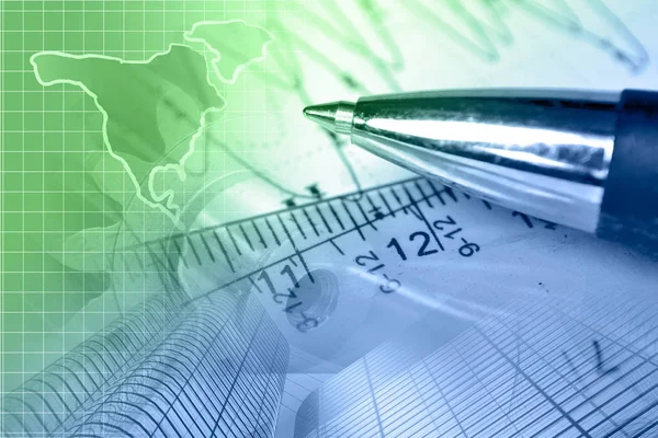 金融の背景に地図 グラフ — ストック写真