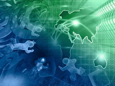 Posta işaretleri, bilgisayar arka plan mans ve harita.