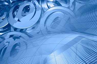 Arka dijital plan - binalar ve posta işaretleri.