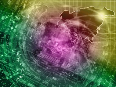 Arka dijital plan - basamak, harita ve aygıt.