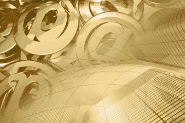 Arka dijital plan - binalar ve posta işaretleri.