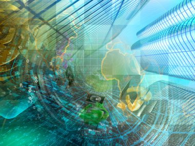 Arka dijital plan - harita, posta işaretleri ve binalar.