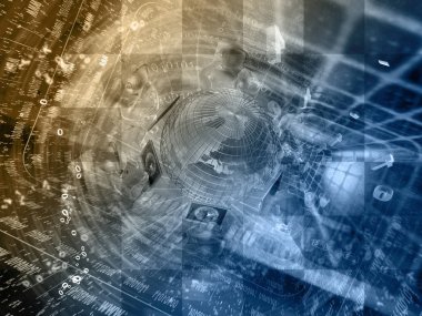 Küre ve mans - soyut bilgisayar arka plan.