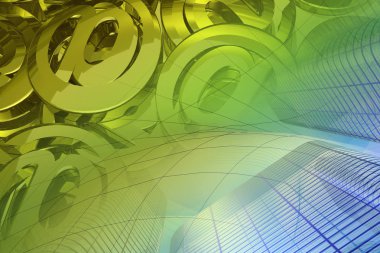 Arka dijital plan - binalar ve posta işaretleri.