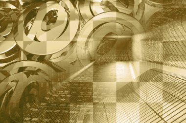 İletişim arka plan - tünel ve posta işaretleri basamak.