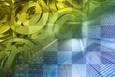 İletişim arka plan - tünel ve posta işaretleri basamak.