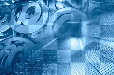 İletişim arka plan - tünel ve posta işaretleri basamak.