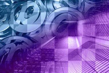 İletişim arka plan - tünel ve posta işaretleri basamak.