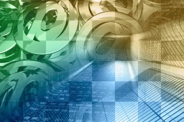 İletişim arka plan - tünel ve posta işaretleri basamak.