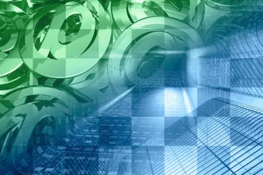 İletişim arka plan - tünel ve posta işaretleri basamak.