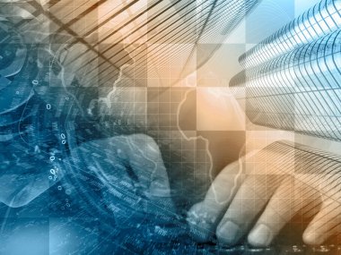 İletişim arka plan - basamak, eller ve harita.