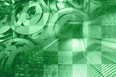 İletişim arka plan - tünel ve posta işaretleri basamak.