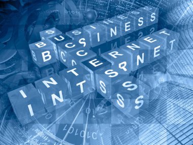 Küpler, posta işaretleri ve binalar ile bilgisayar arka plan.