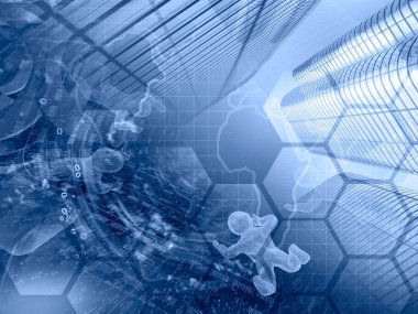 Basamak, harita ve mans - soyut bilgisayar arka plan.