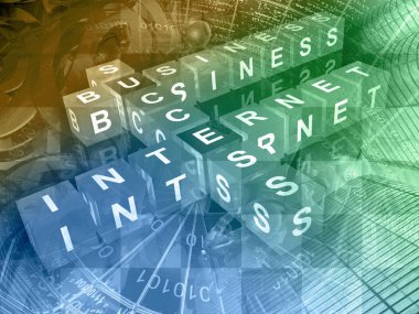 Küpler, posta işaretleri ve binalar ile bilgisayar arka plan.