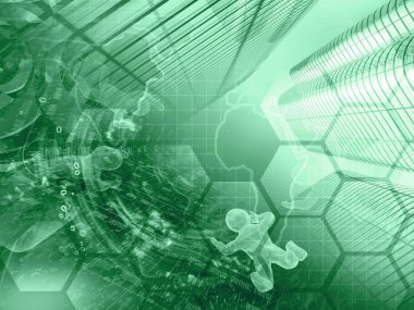 Basamak, harita ve mans - soyut bilgisayar arka plan.