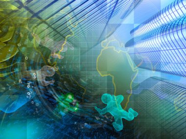 Harita ve mans - soyut bilgisayar arka plan.