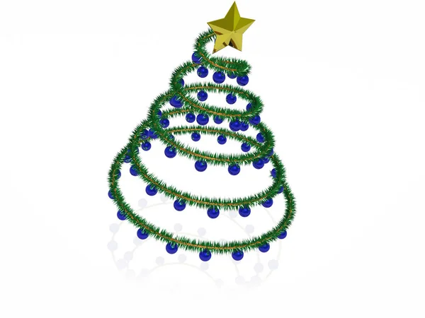 Design Kerstboom Witte Achtergrond Illustratie — Stockfoto