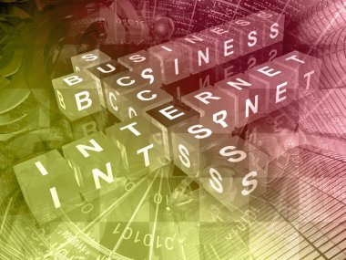 Küpler, posta işaretleri ve binalar ile bilgisayar arka plan.