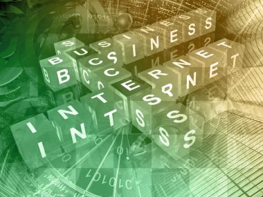 Küpler, posta işaretleri ve binalar ile bilgisayar arka plan.