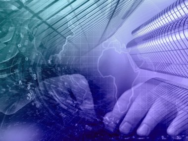 İletişim arka plan - basamak, eller ve harita.