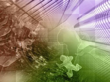 Harita ve mans - soyut bilgisayar arka plan.