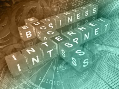 Küpleri, rakam ve binalar ile iletişim arka plan.