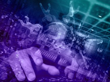 İletişim arka plan - basamak, eller ve mans.