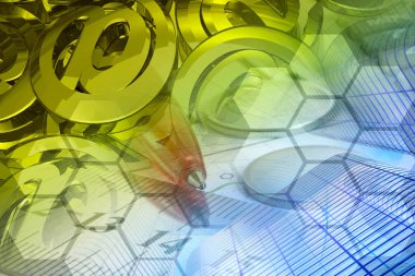 İş geçmişi ile posta işaretleri, binalar ve kalem.