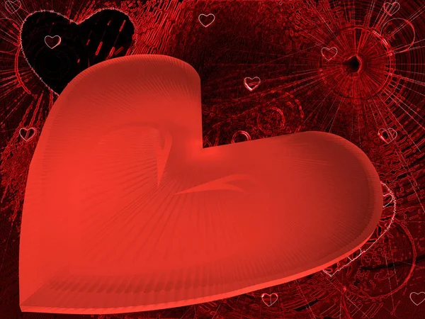 Corações Vermelhos Como Fundo Abstrato Ilustração — Fotografia de Stock