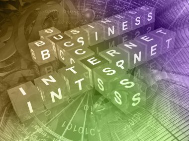 Küpleri, rakam ve binalar ile iletişim arka plan.