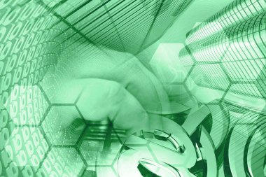 Posta işaretleri ve klavye - soyut bilgisayar arka plan.