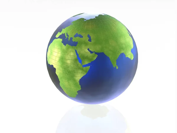 Earth Globe White Background Illustration — Stock Photo, Image